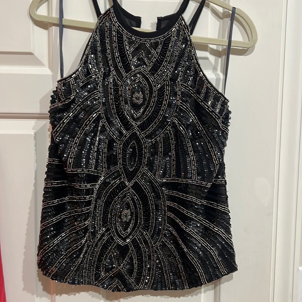 Black Beaded Parker top